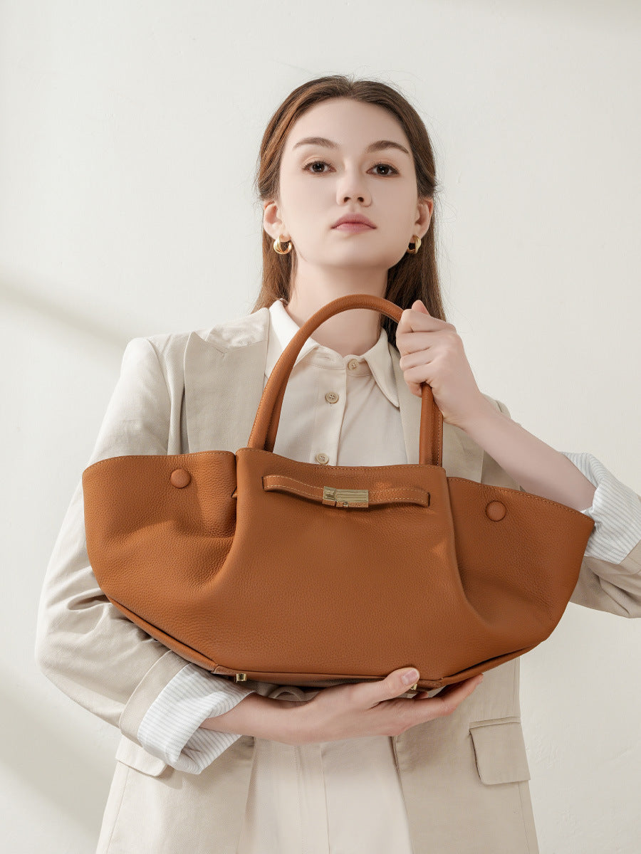 Women Minimalism Fashion Cowhide Casual Tote Bag-RAIIFY