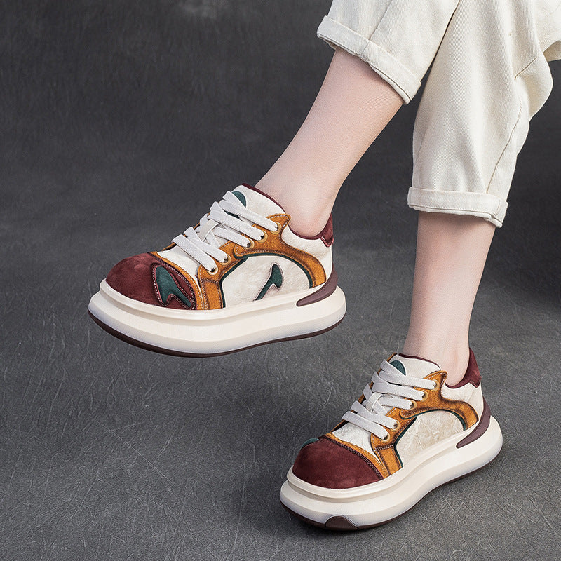 Women's Fashion Color-Blocked Chunky Platform Sneakers-RAIIFY