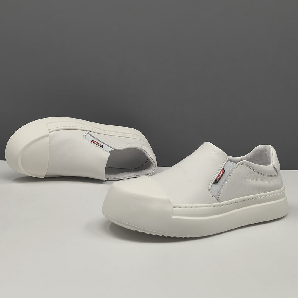 Men Minimalism Leather Low Top Slip-on Casual Shoes-RAIIFY