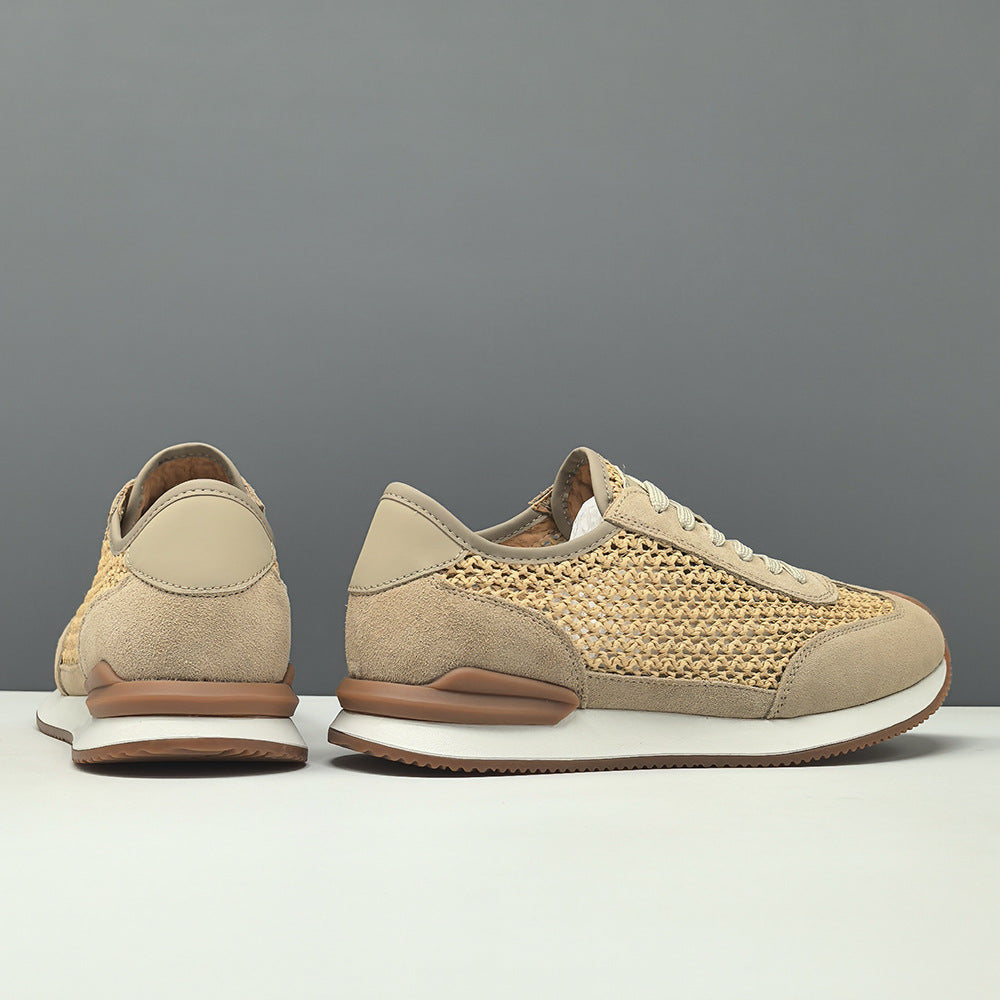 Men's Fashion Summer Hollow Mesh Leather Casual Shoes-RAIIFY