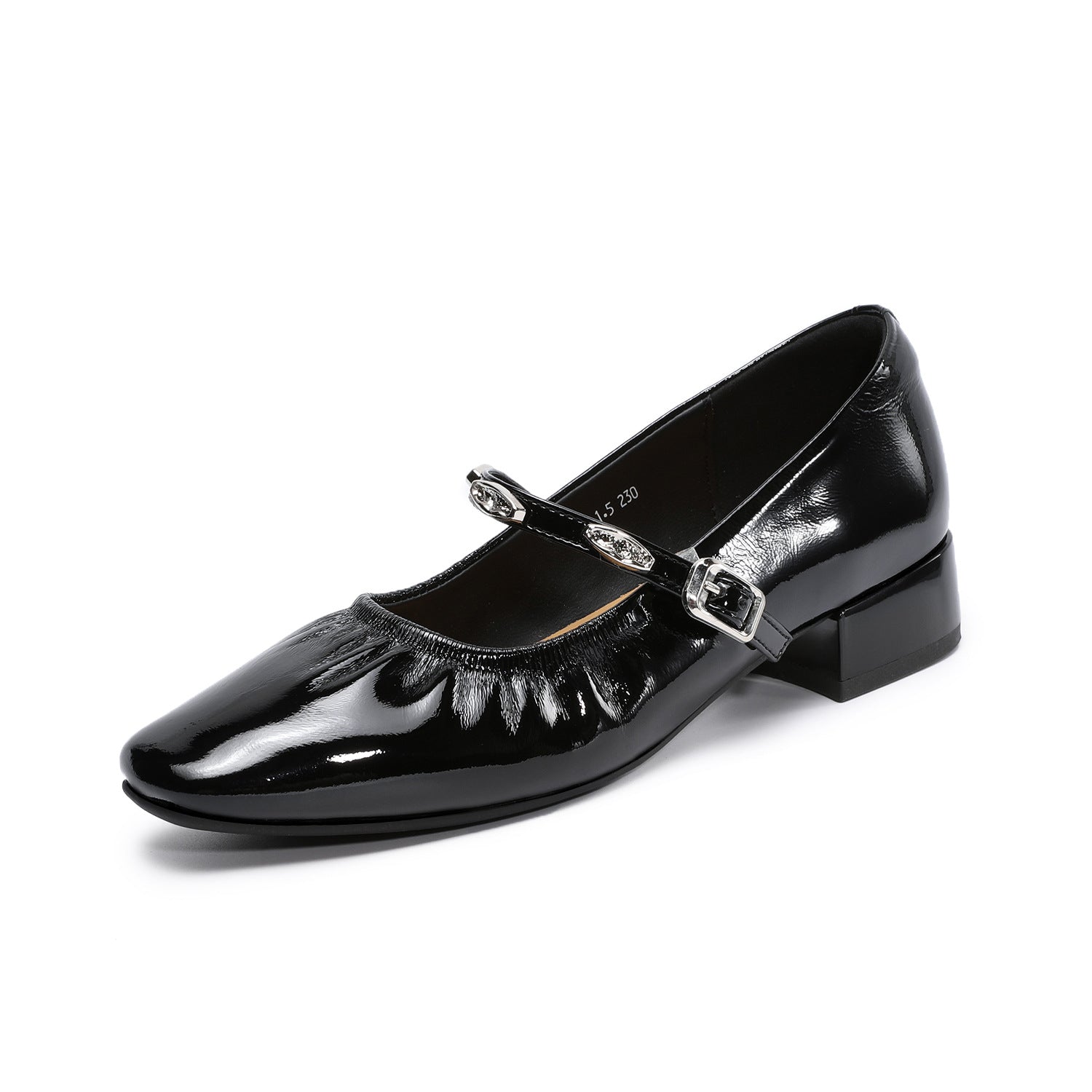 Women's Genuine Leather French Style Mary Jane Block Heel Pumps-RAIIFY