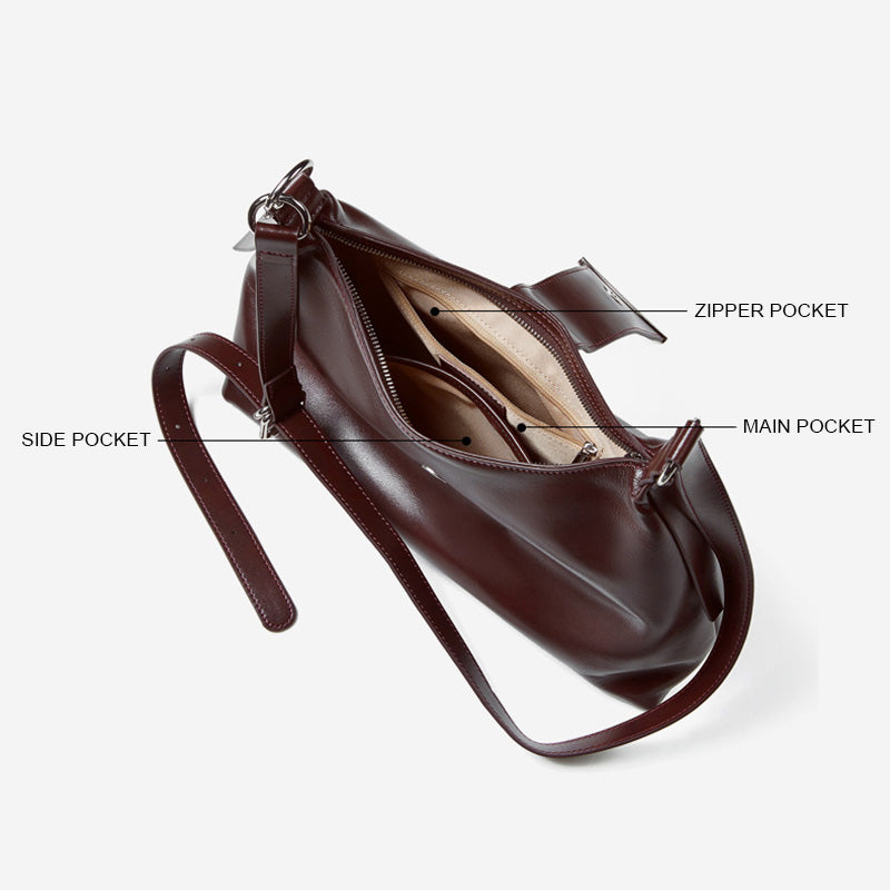 Women's Chic Plain Leather Cross Body bag