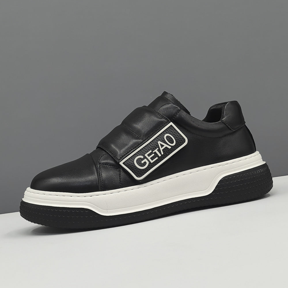 Men Stylish Leather Casual Velcro Sneakers-RAIIFY