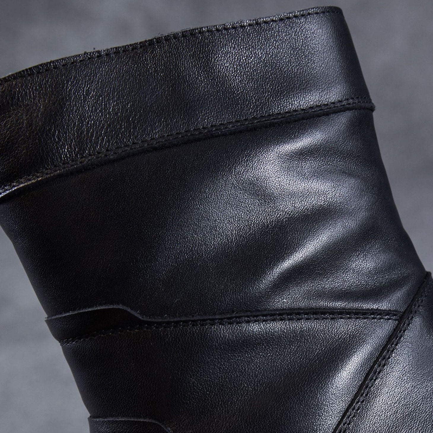 Women's Winter Plain Quilted Leather Snow Boots-RAIIFY