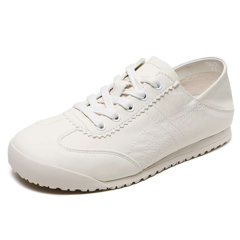 Women Fashion Soft Leather Casual Trainers Sneakers-RAIIFY