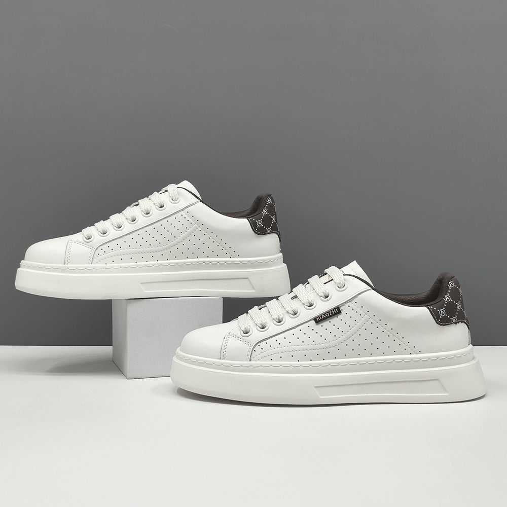 Men's Stylish Quilted Leather Flat Court Sneakers-RAIIFY