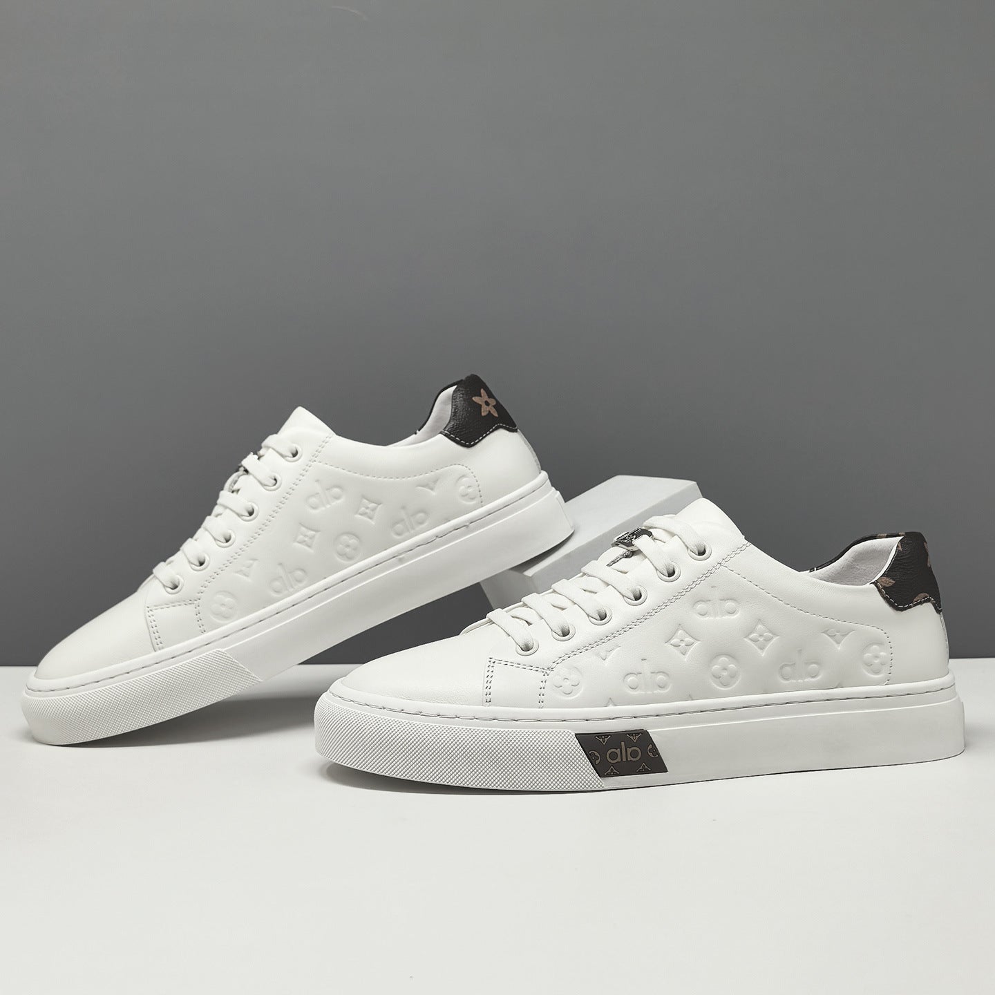 Men's Fashion Embossed Leather Flat Casual Shoes-RAIIFY