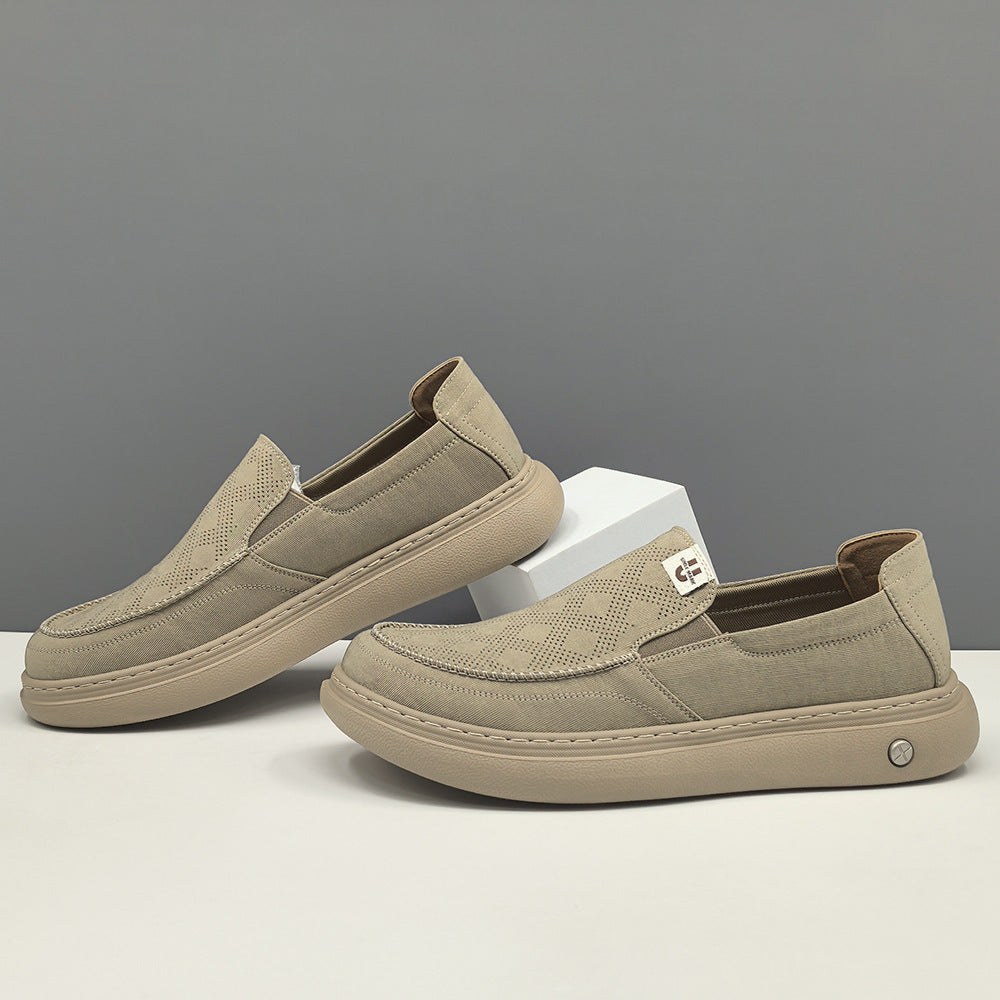Men Minimalism Breathable Canvas Casual Loafers-RAIIFY