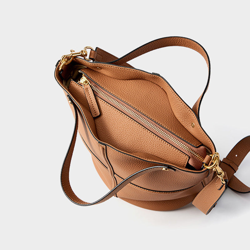 Women Fashoin Leather Cross Body Bucket Bag-RAIIFY