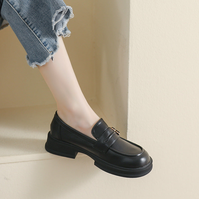 Women Minimalist Fashion Leather Casual Loafers-RAIIFY