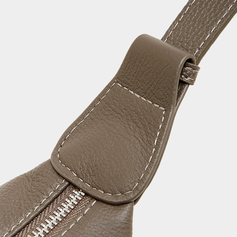 Women's Minimalist Soft Leather Crescent Shoulder Bag-RAIIFY