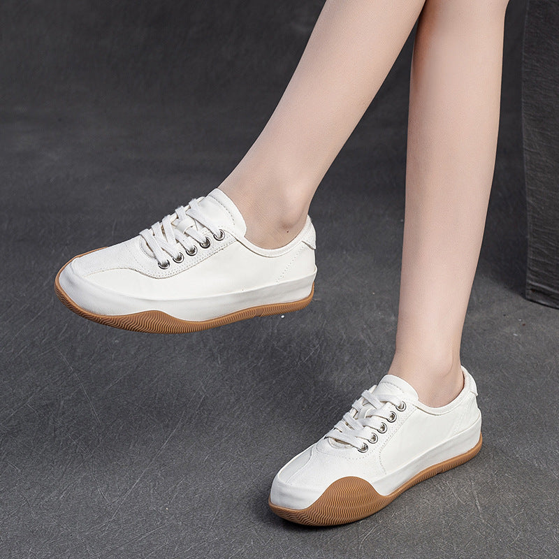 Women Fashion Color Matching Leather Casual Shoes-RAIIFY