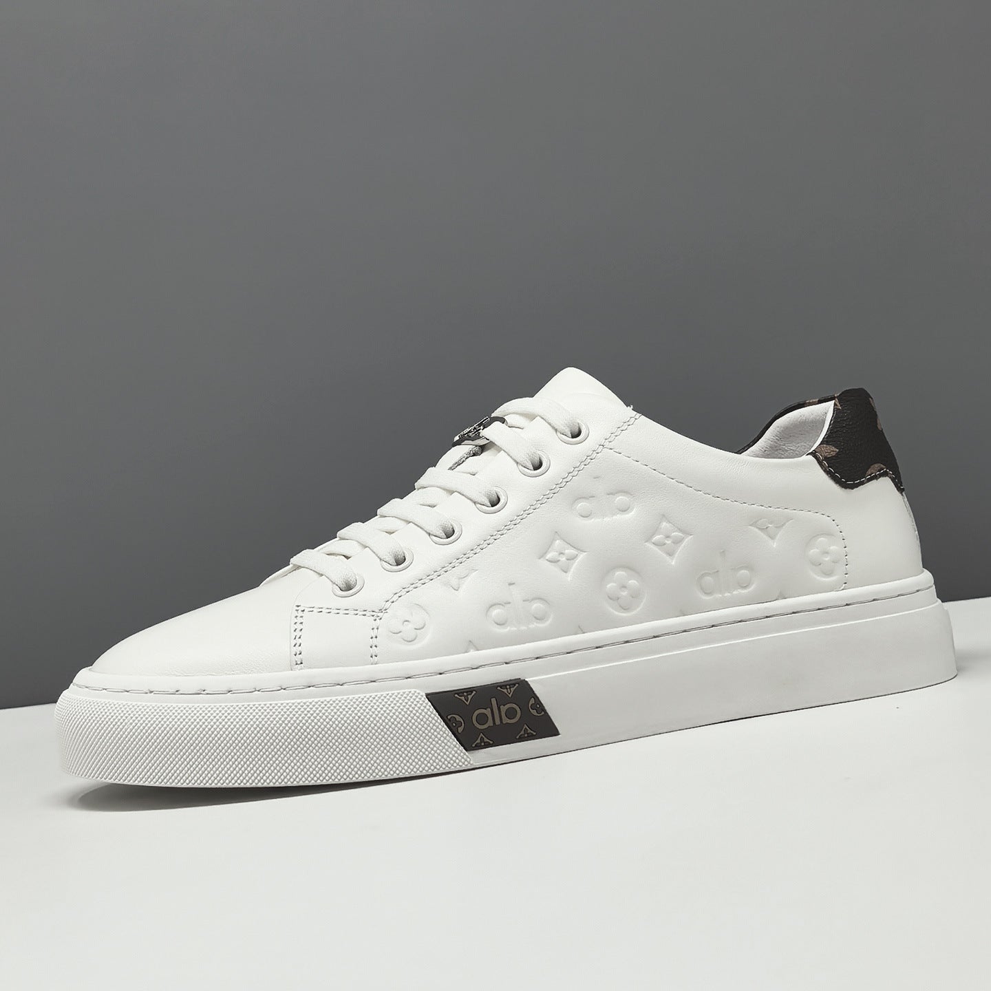 Men's Fashion Embossed Leather Flat Casual Shoes-RAIIFY