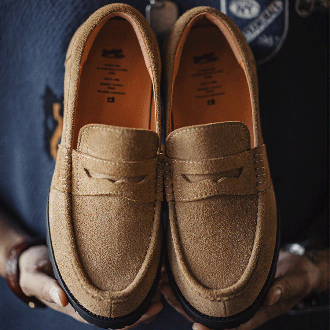 Men's Vintage Plain Suede Casual Loafers-RAIIFY
