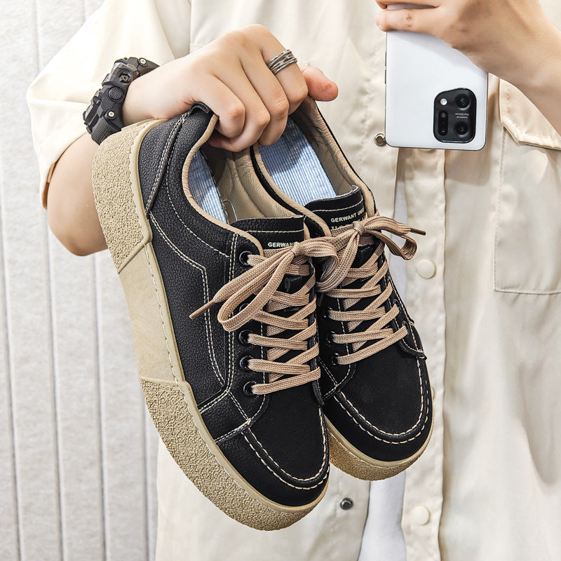 Men Solid Minimalism Fashion Casual Skate Shoes-RAIIFY