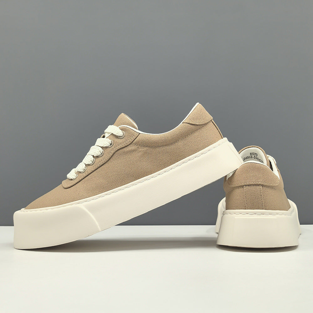 Men Minimalism Plain Canvas Flat Casual Shoes-RAIIFY