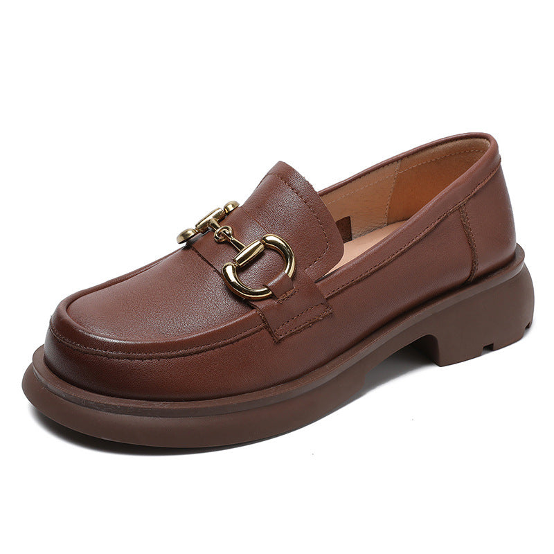 Women Retro Soft Leather Casual Loafers-RAIIFY