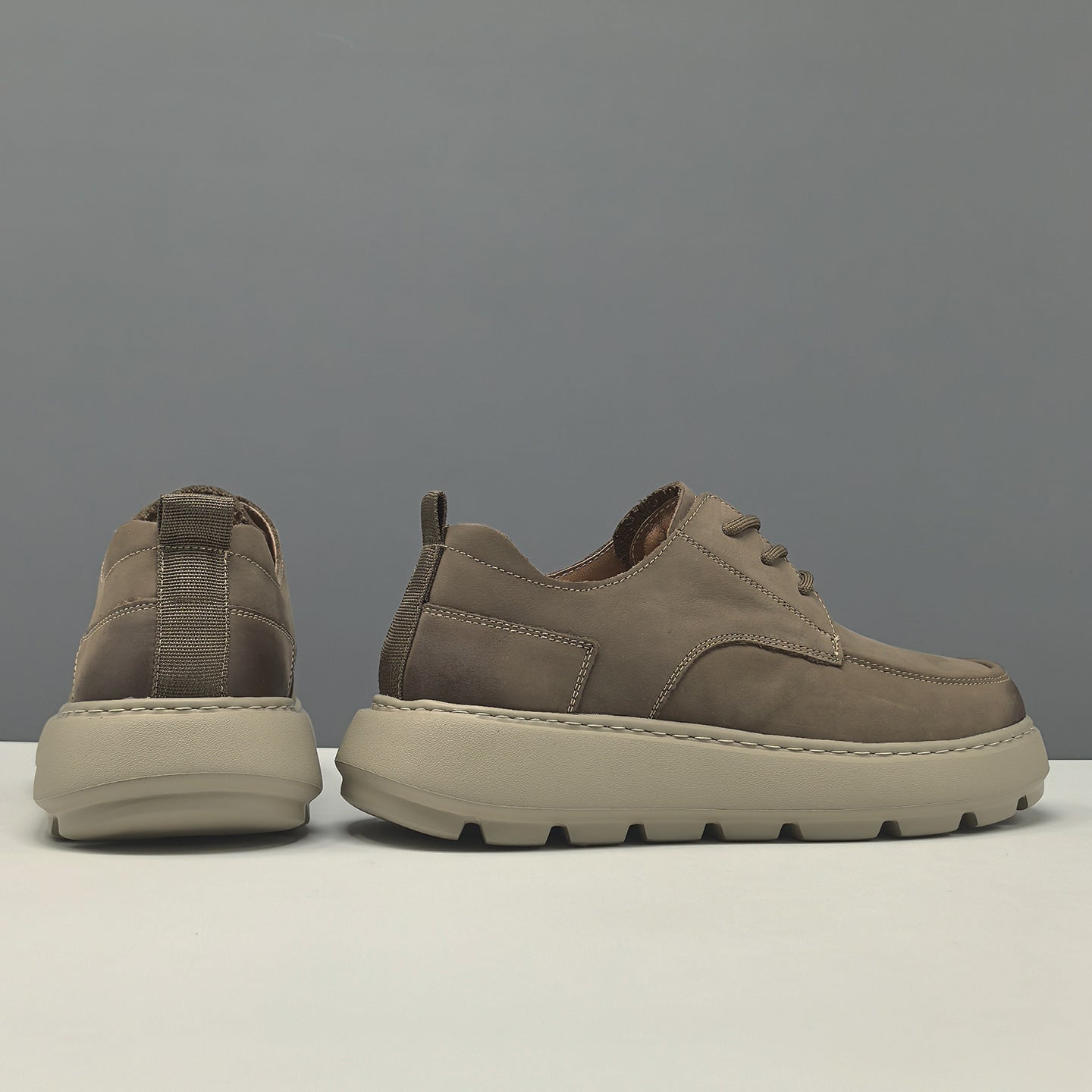 Men's Simple Plain Leather Casual Shoes-RAIIFY