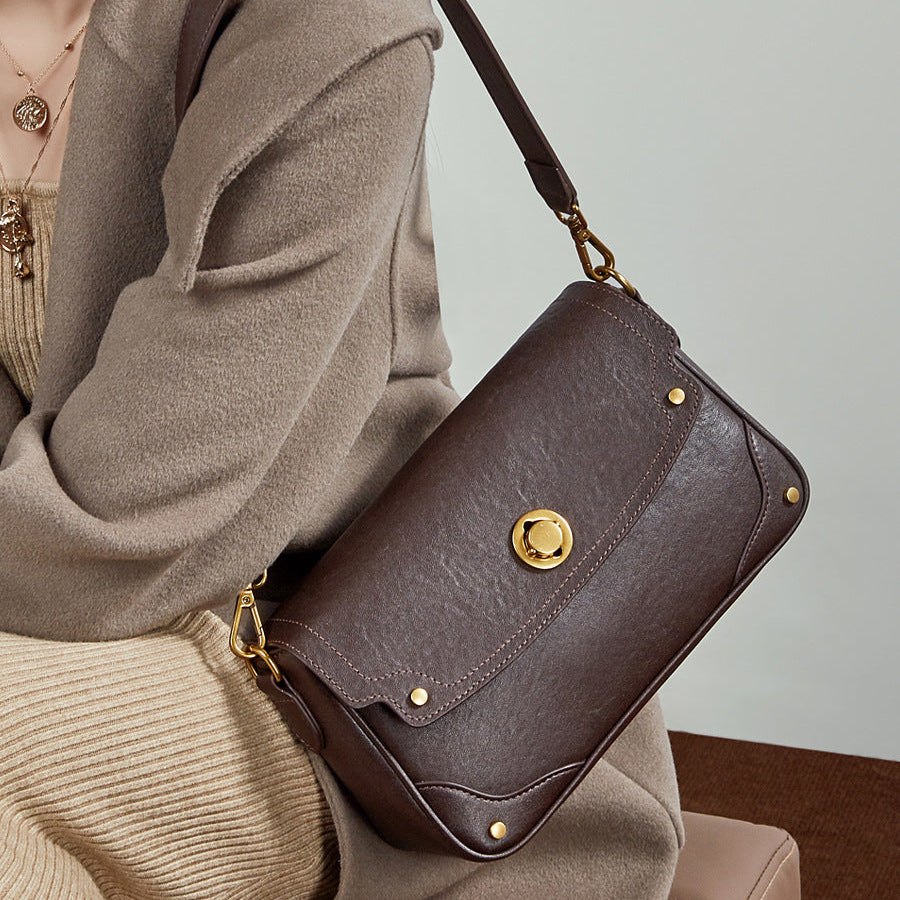 Women's Fashion Leather Small Square Shoulder Crossbody Bag-RAIIFY