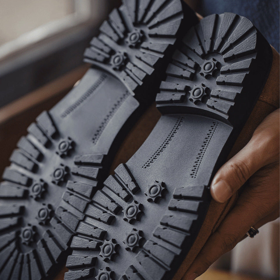 Men's Vintage Plain Suede Casual Loafers-RAIIFY