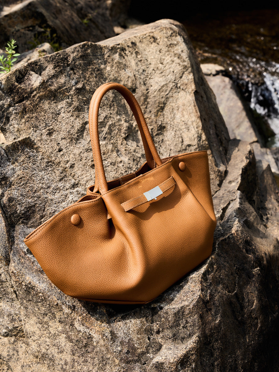 Women Minimalism Fashion Cowhide Casual Tote Bag-RAIIFY