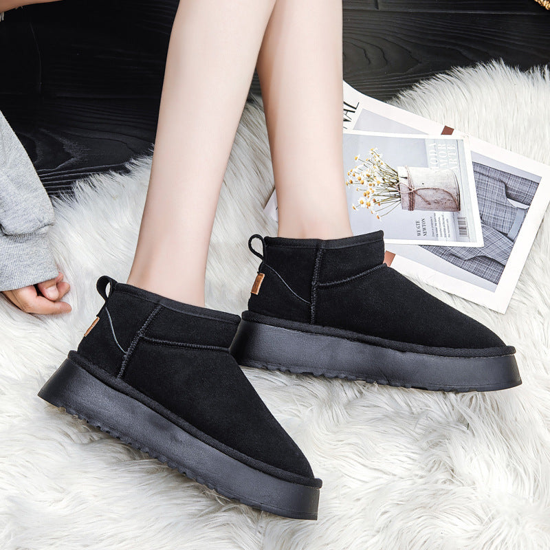 Women Minimalism Winter Warm Furred Ankle Boots-RAIIFY