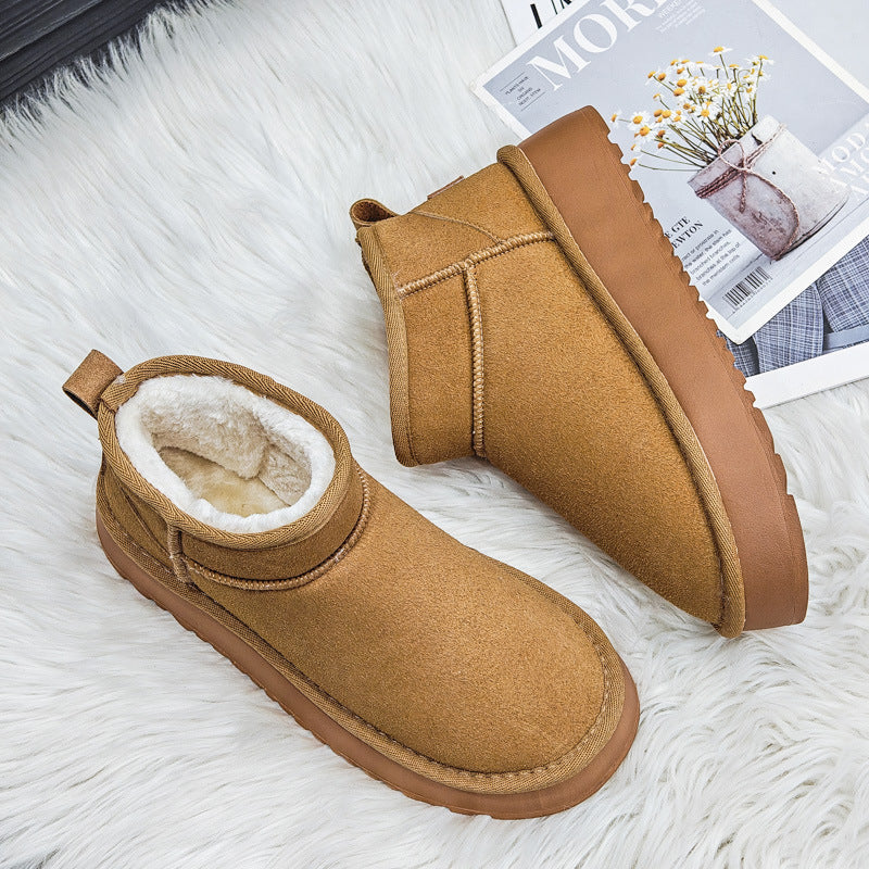 Women Minimalism Winter Warm Furred Ankle Boots-RAIIFY