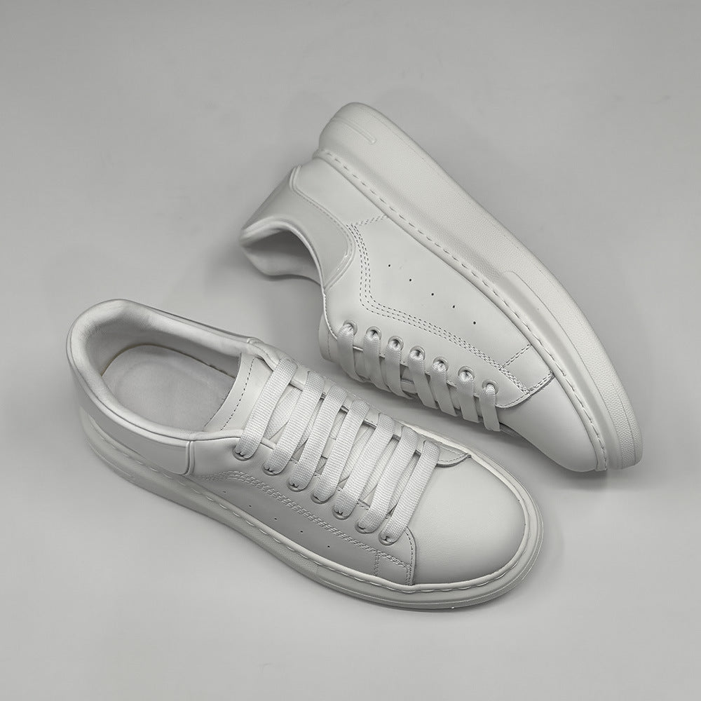 Men Solid Leather Minimalism Casual Sneakers-RAIIFY