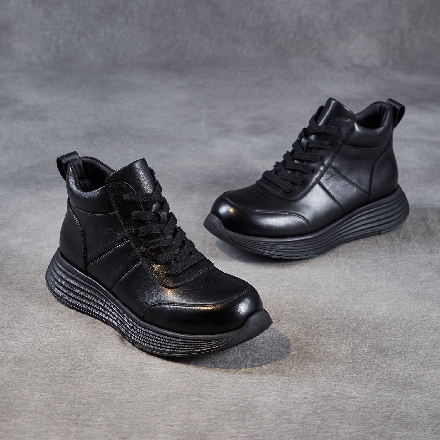 Women's Retro Leather Breathable Lace-up Ankle Boots-RAIIFY