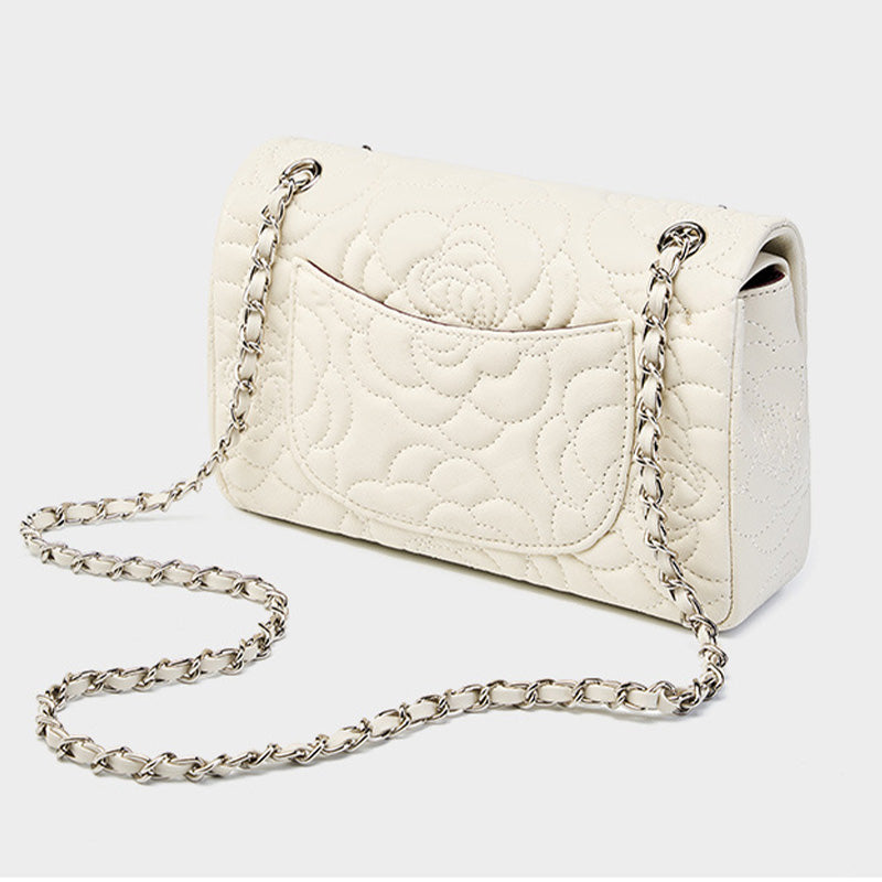 Women Stylish Embossed Leather Chain Strap Shoulder Bag-RAIIFY