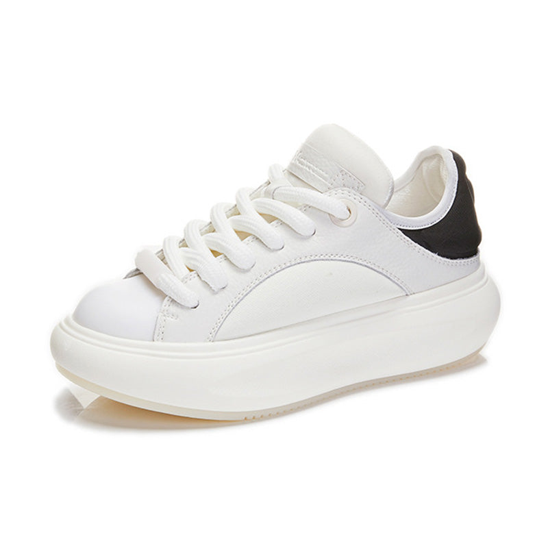 Women's Minimalism Fashion Leather Chunky Sneakers-RAIIFY