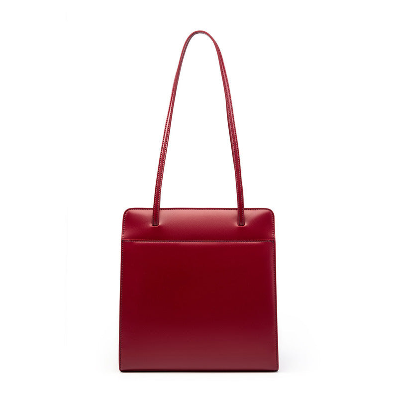 Women Minimalist Retro Leather Shoulder Tote Bag-RAIIFY