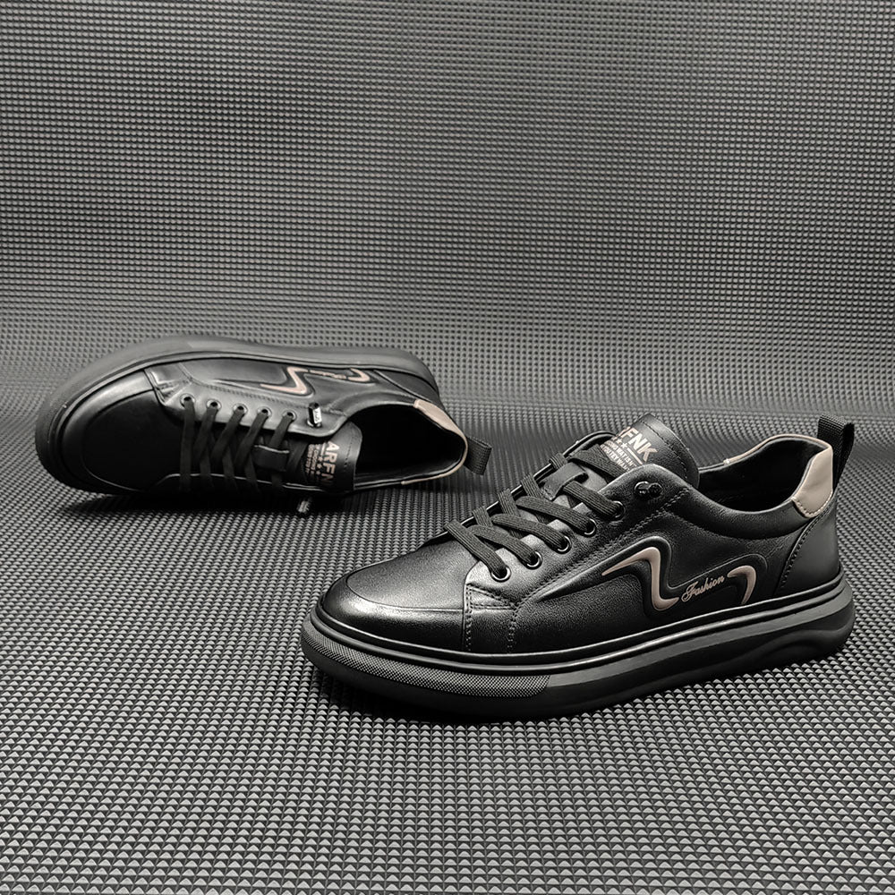 Men Fashion Minimalist Leather Flat Casual Shoes-RAIIFY