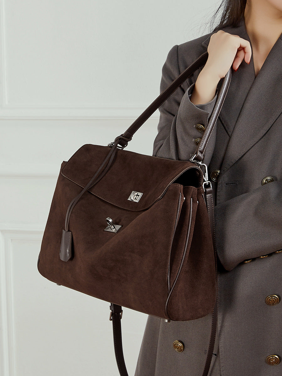 Women’s Vintage Suede Leather Rodeo Tote Bag-RAIIFY