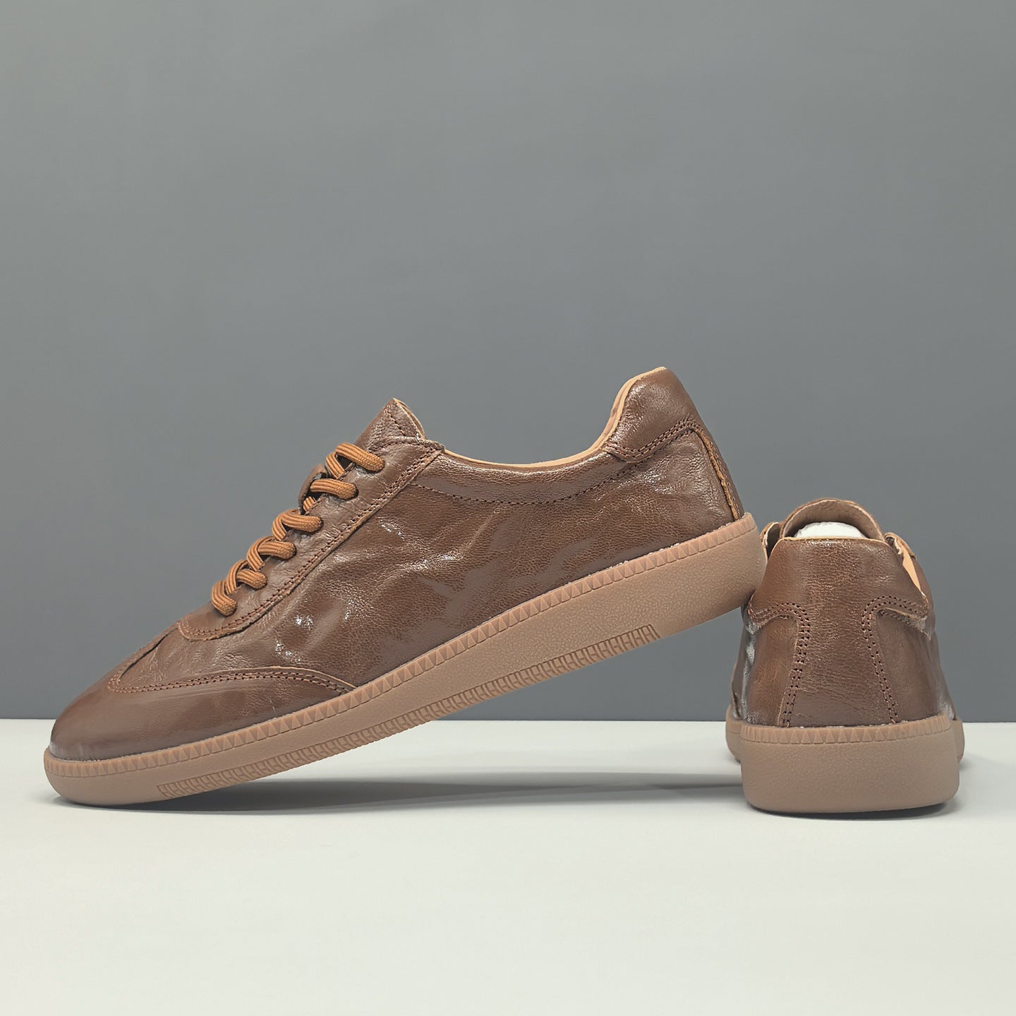 Men's Genuine Leather Breathable Lace Up Retro Casual Shoes-RAIIFY