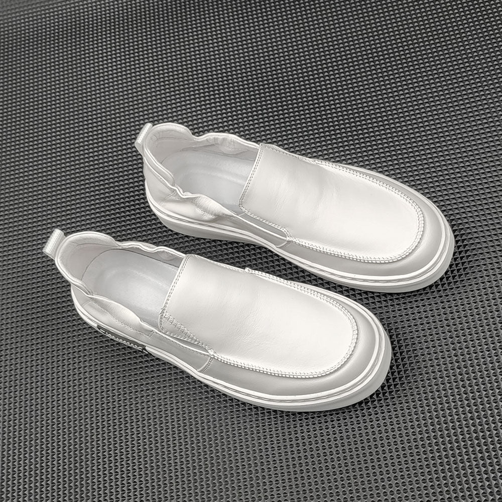 Men Minimalist Leather Soft Flat Loafers-RAIIFY
