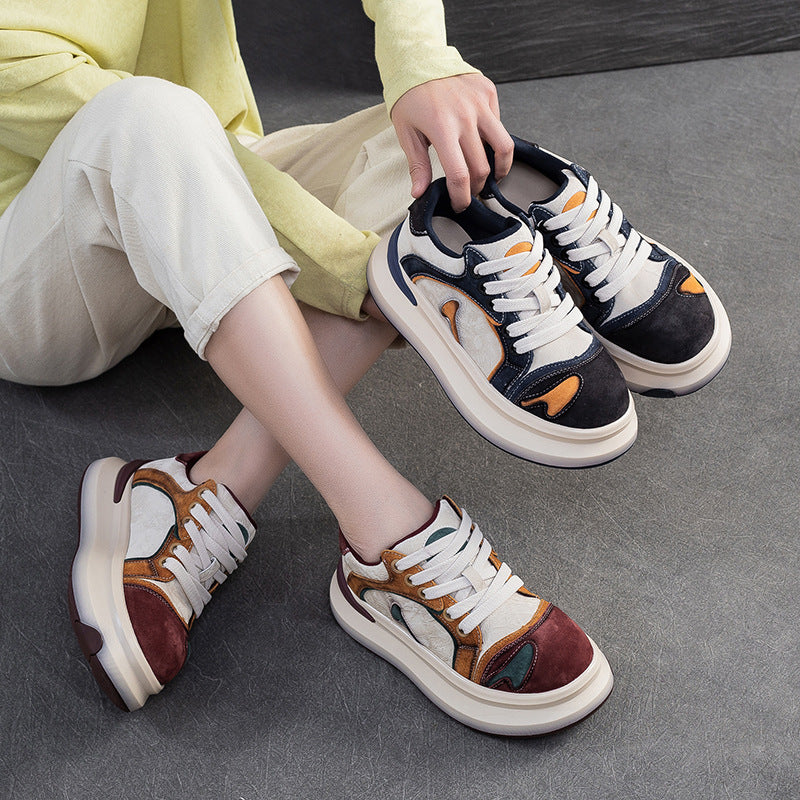 Women's Fashion Color-Blocked Chunky Platform Sneakers-RAIIFY