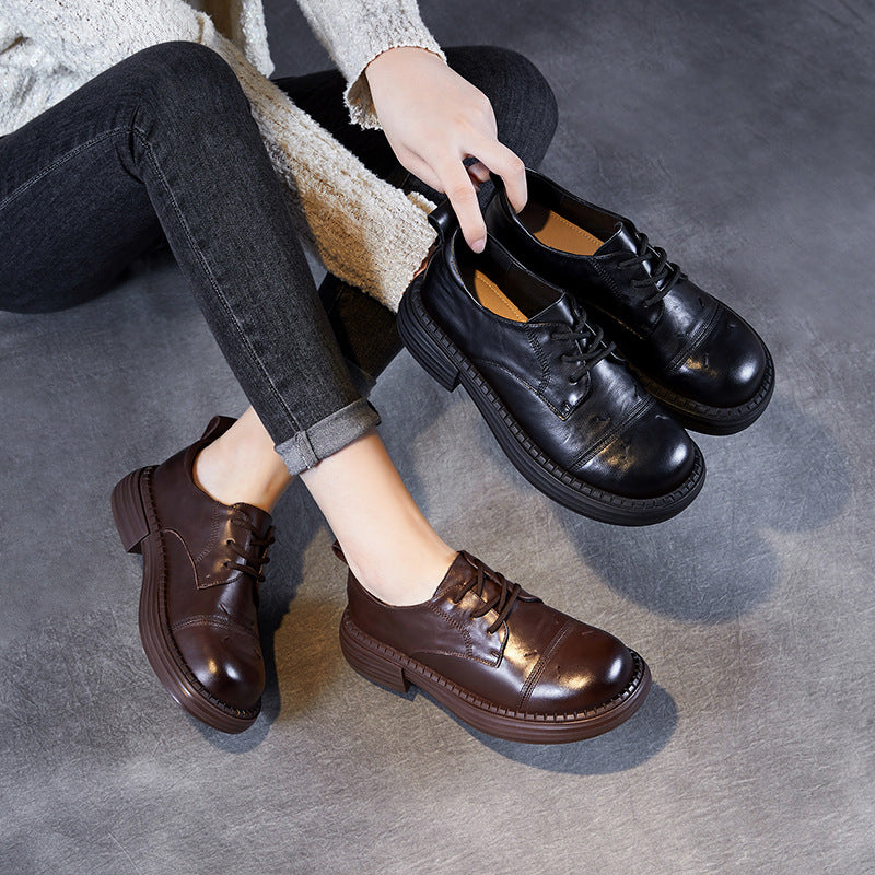 Women Vintage Leather Soft Casual Shoes-RAIIFY