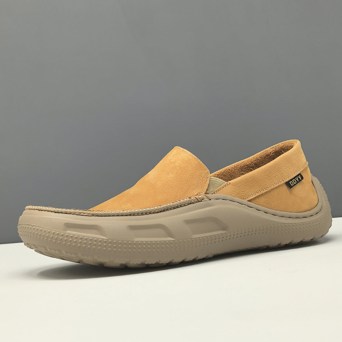 Men's Retro Plain Suede Flat Casual Loafers-RAIIFY