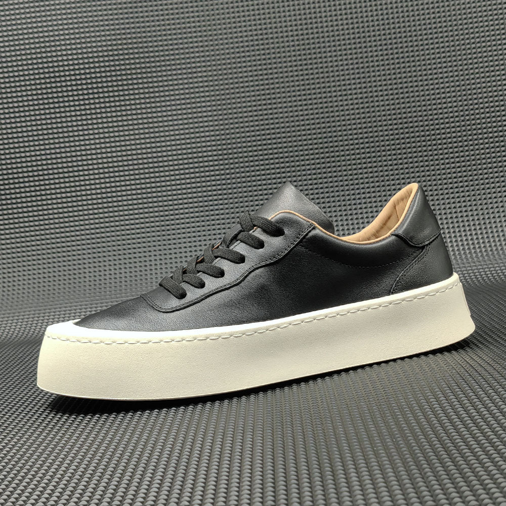 Men Minimalist Leather Casual Skate Sneakers-RAIIFY