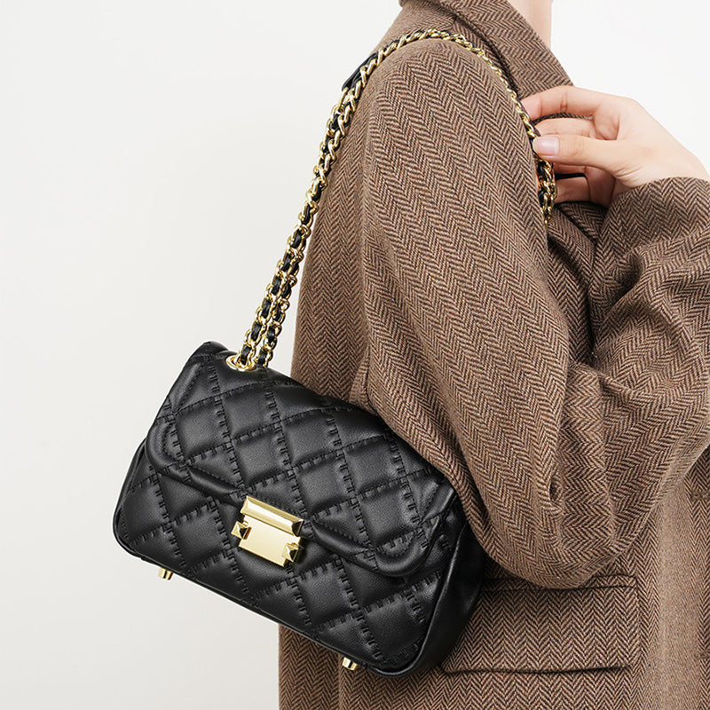 Women Stylish Fashion Leather Chain Strap Shoulder Bag-RAIIFY