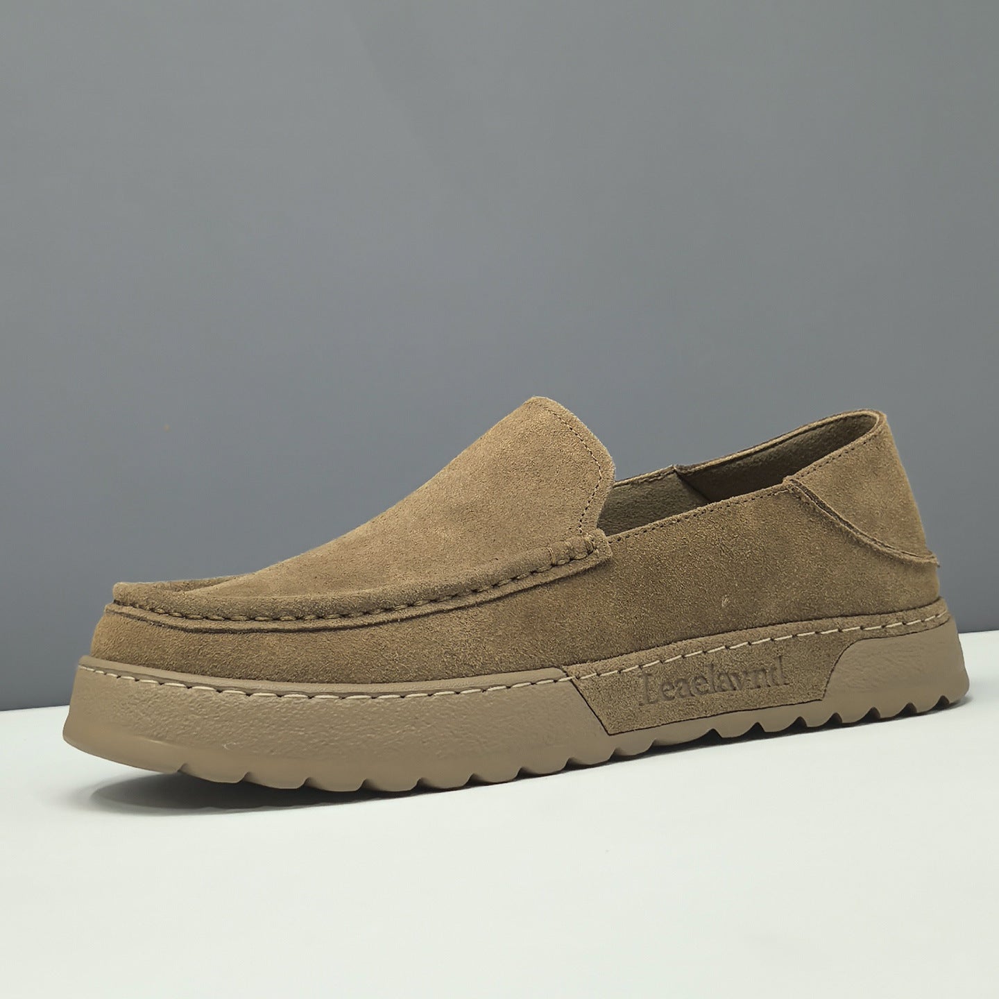 Men's Retro Plain Suede Slip-on Casual Loafers-RAIIFY
