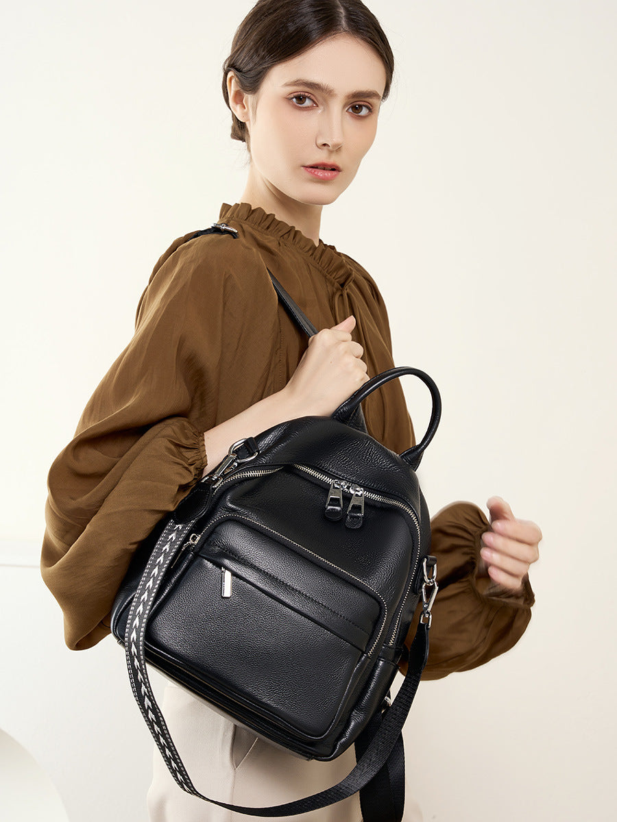 Women Minimalist Soft Leather Fashion Backpack-RAIIFY