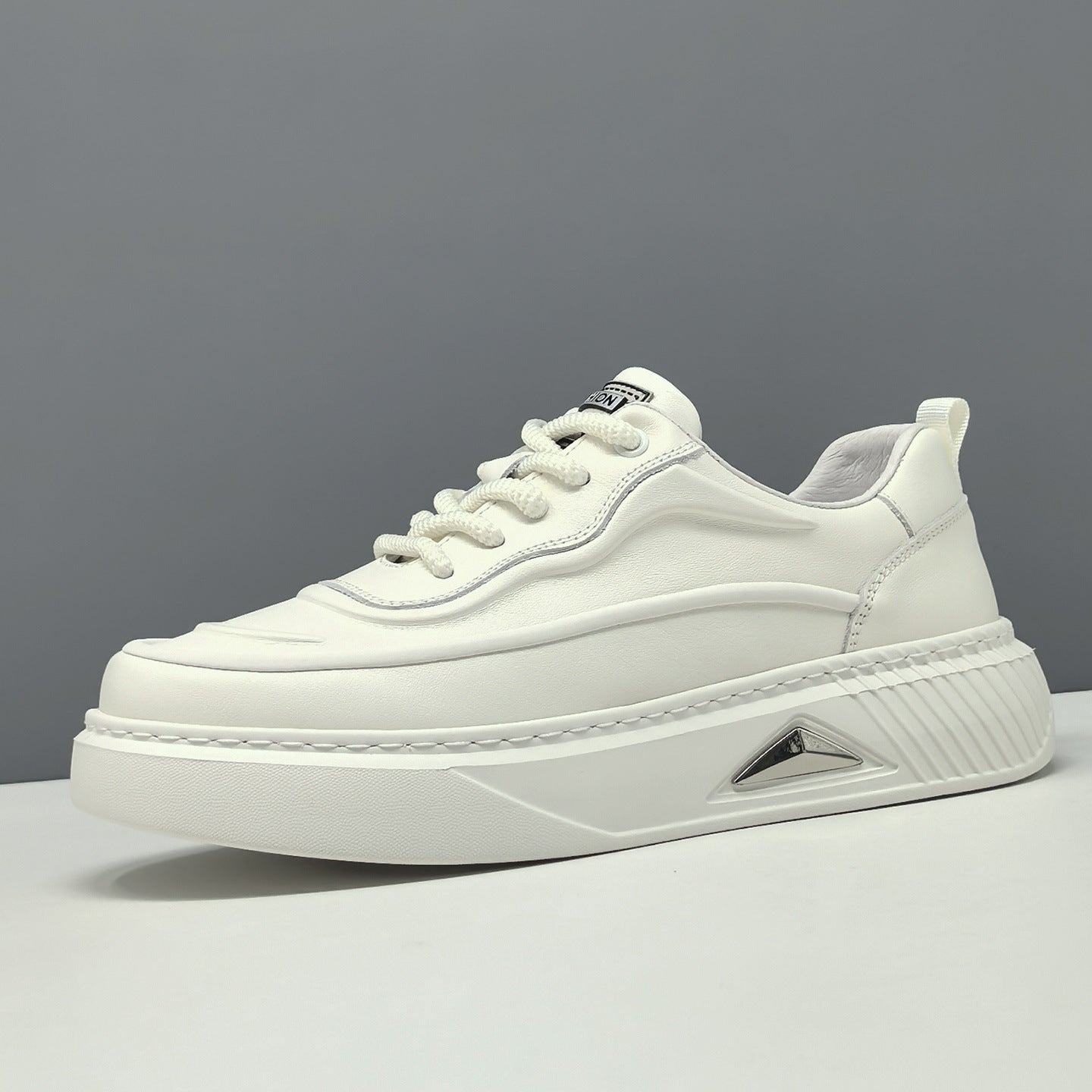 Men's Minimalist Plain Leather Flat Casual Shoes-RAIIFY