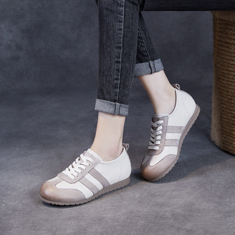 Women's Casual Leather Comfort Flat Shoes-RAIIFY