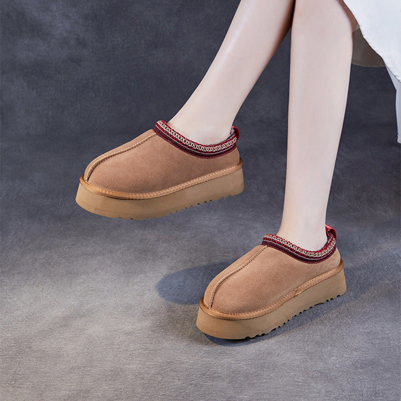 Women Minimalism Suede Furred Casual Shoes-RAIIFY