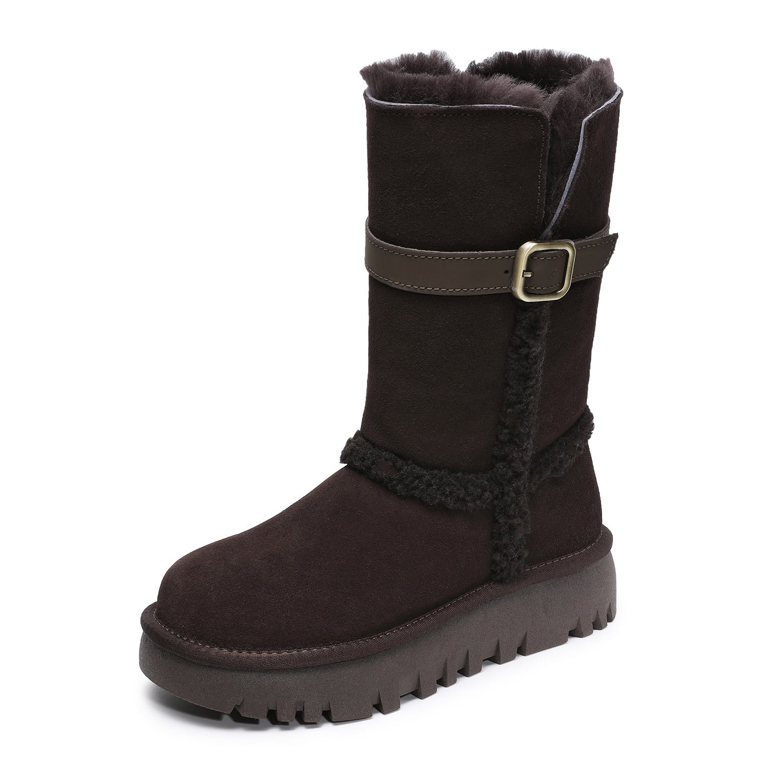 Women's Retro Suede Comfort Mid-Calf Snow Boots-RAIIFY
