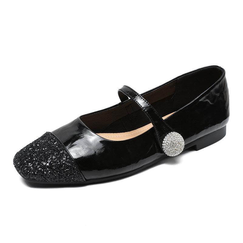 Women Retro Casual Leather Velcro Tape Flats-RAIIFY