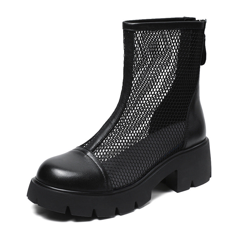 Women Fashion Hollow Mesh Summer Platform Boots-RAIIFY