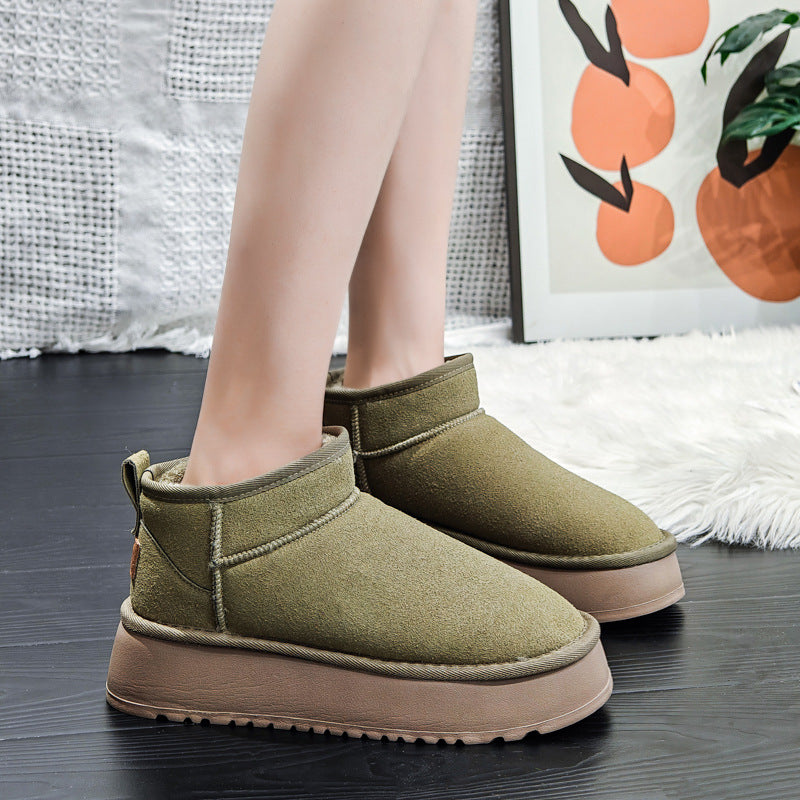 Women Minimalism Winter Warm Furred Ankle Boots-RAIIFY